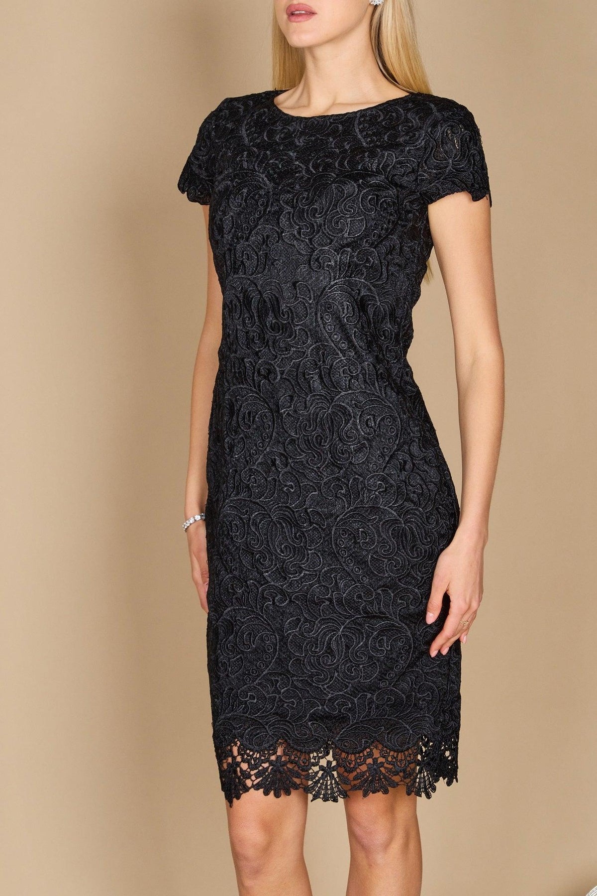 Short Lace Formal Evening Cocktail Dress – Black