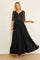 Long Sleeve Chiffon Formal Evening Dress – Black