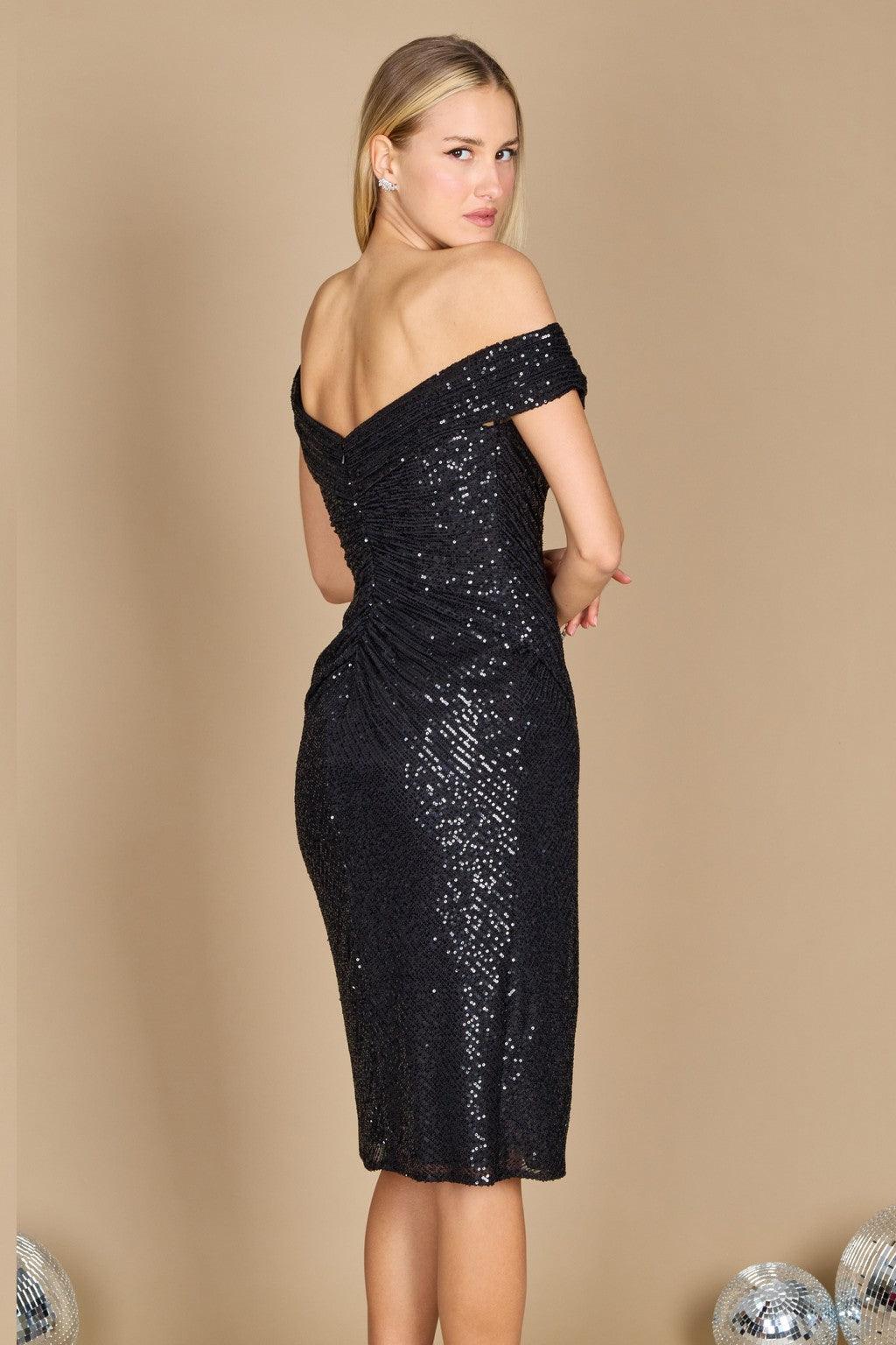 Short Formal Sequin Cocktail Dress – Black