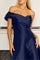 Satin One Shoulder Long Prom Ball Gown Evening Dress – Black