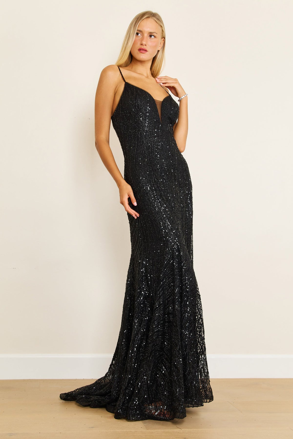 Long Black Plus Size Party Dress Formal Gown – Black