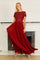 Chiffon Short Sleeve Mother Of The Bride Evening Dress – Burgundy