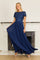 Chiffon Short Sleeve Mother Of The Bride Evening Dress – Charcoal