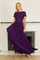 Chiffon Short Sleeve Mother Of The Bride Evening Dress – Navy