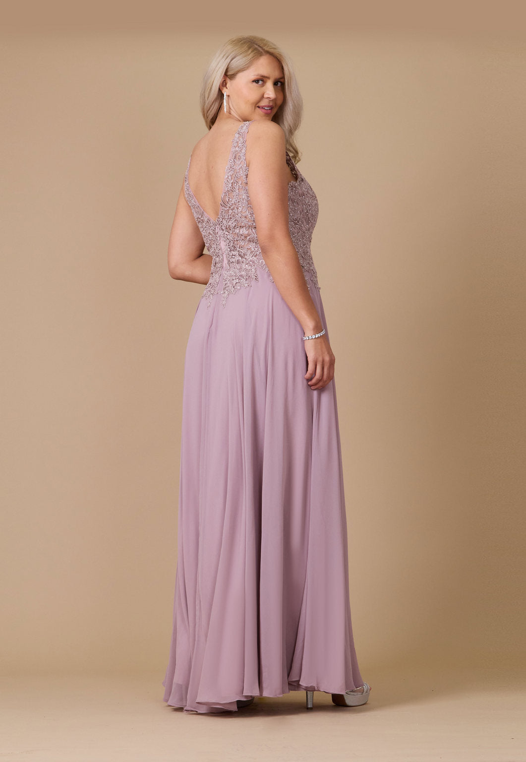 Sleeveless Long Formal Dress Plus Size Evening Gown – Navy