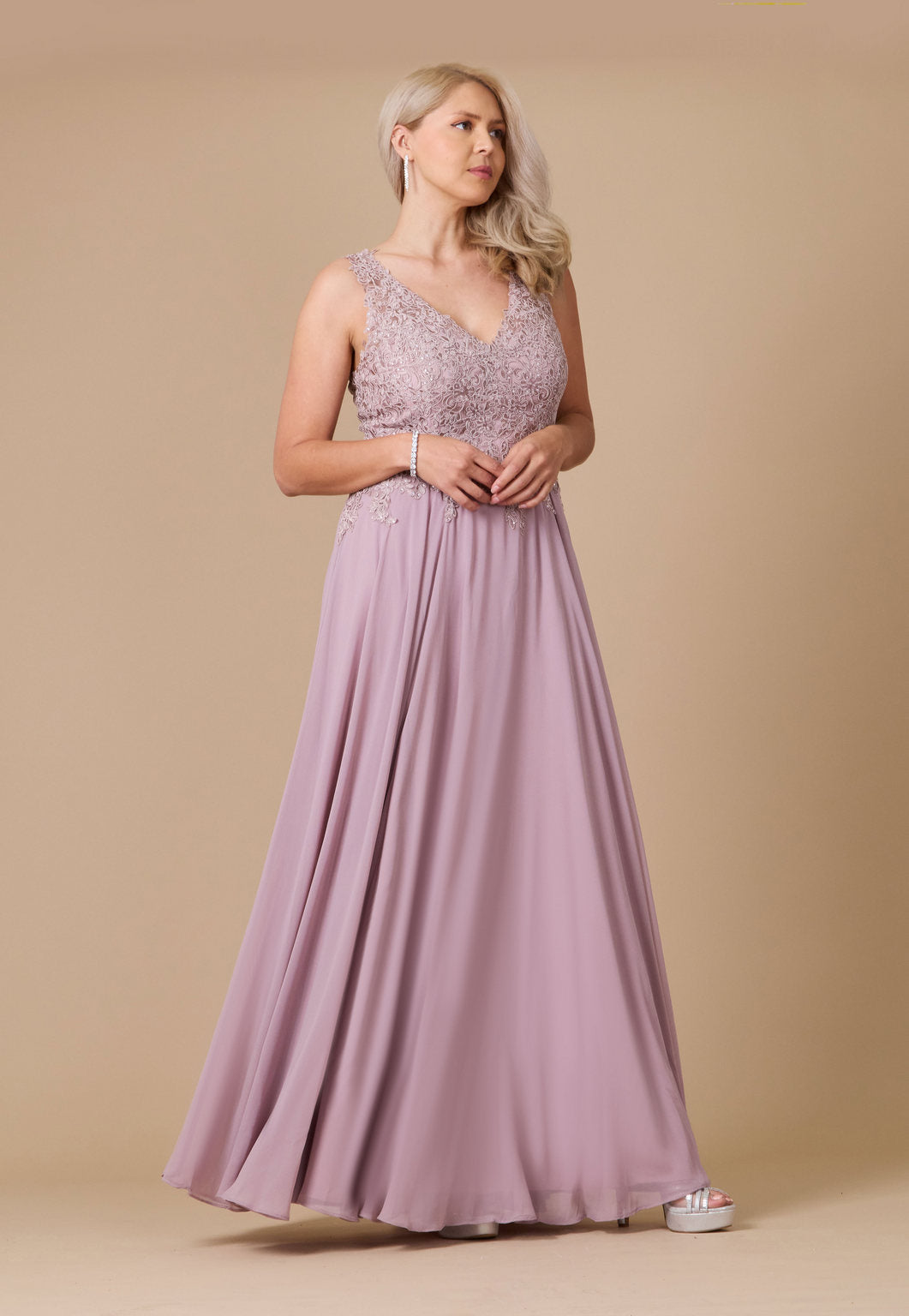 Sleeveless Long Formal Dress Plus Size Evening Gown – Charcoal