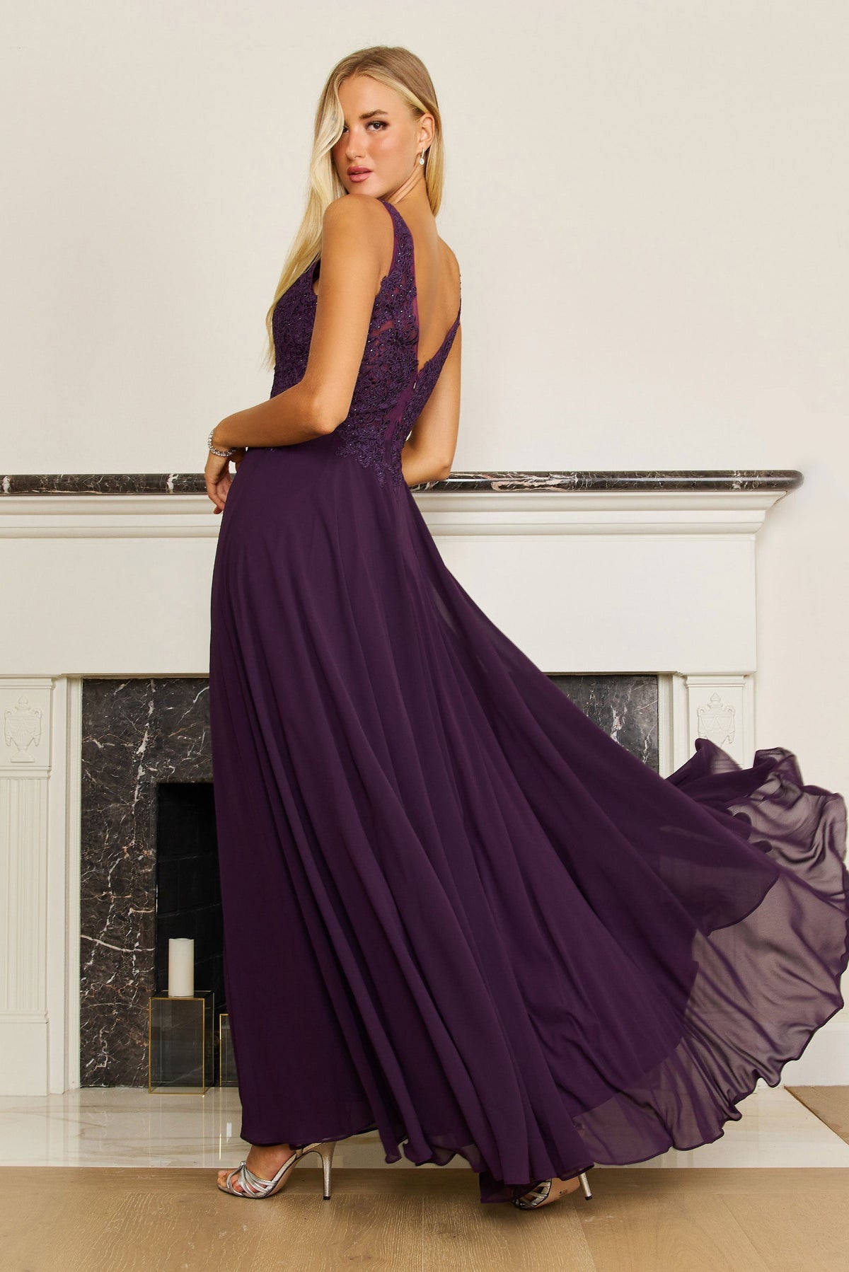 Sleeveless Long Formal Dress Plus Size Evening Gown – Navy