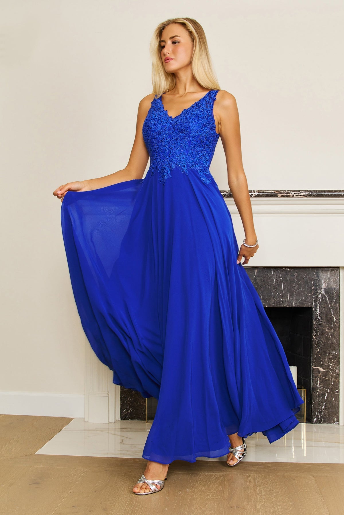 Sleeveless Long Formal Dress Plus Size Evening Gown – Charcoal