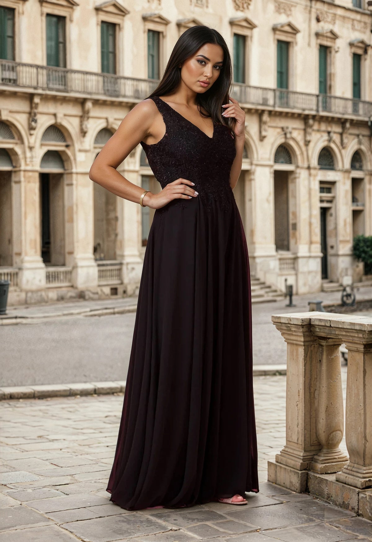 Sleeveless Long Formal Dress Plus Size Evening Gown – Black