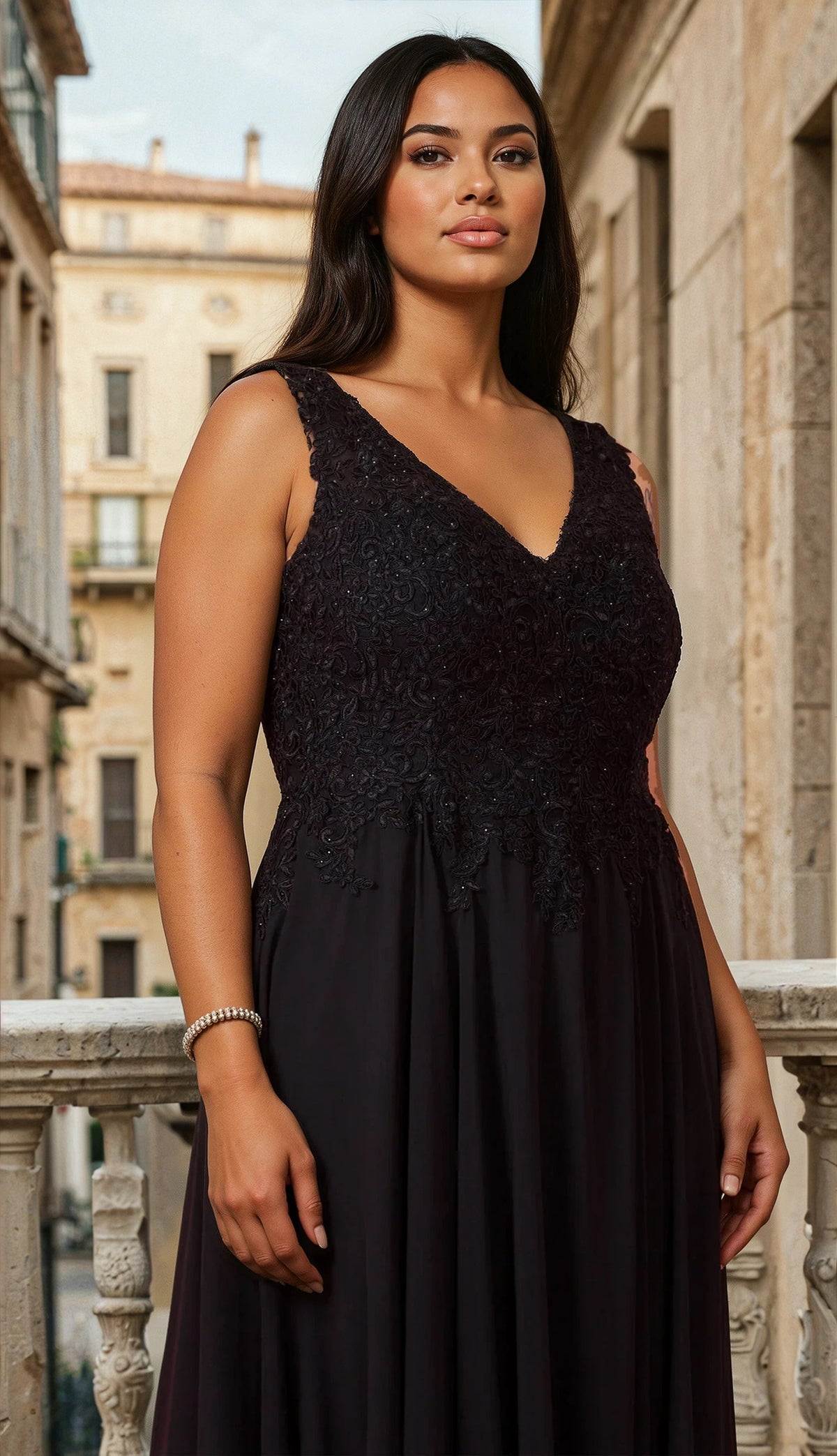Sleeveless Long Formal Dress Plus Size Evening Gown – Black