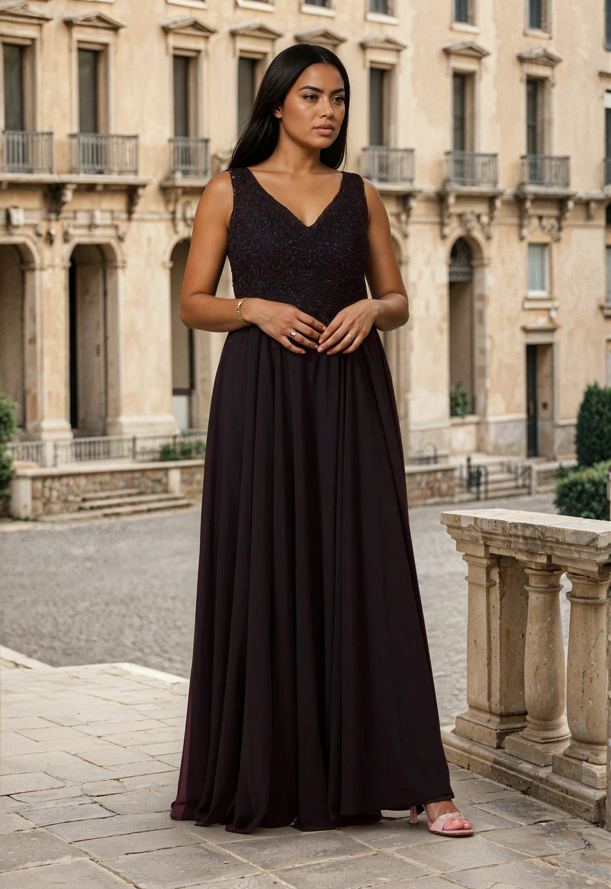 Sleeveless Long Formal Dress Plus Size Evening Gown – Black