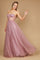 A-line Strapless Floor Length Strapless Tulle Prom Dress – Navy