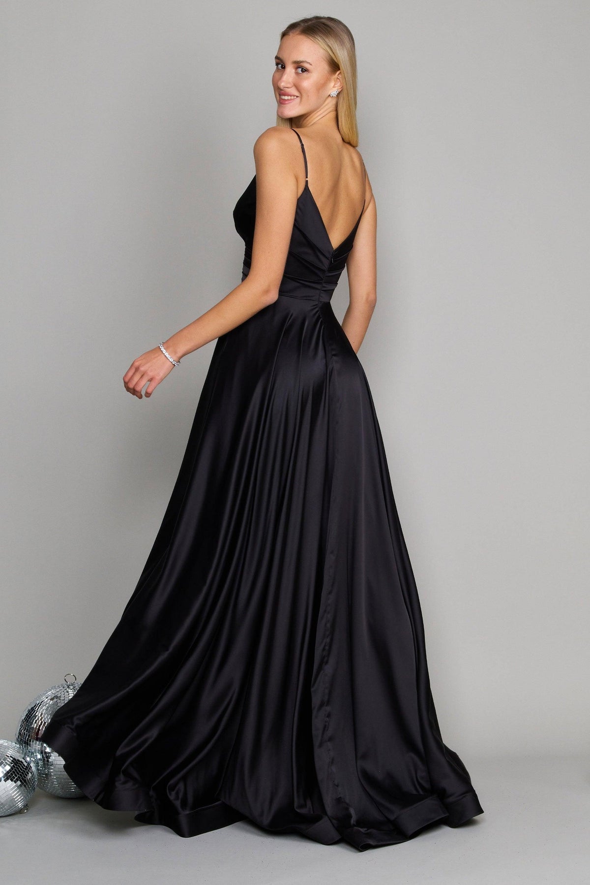 Long Spaghetti Strap Prom Formal Gown – Navy