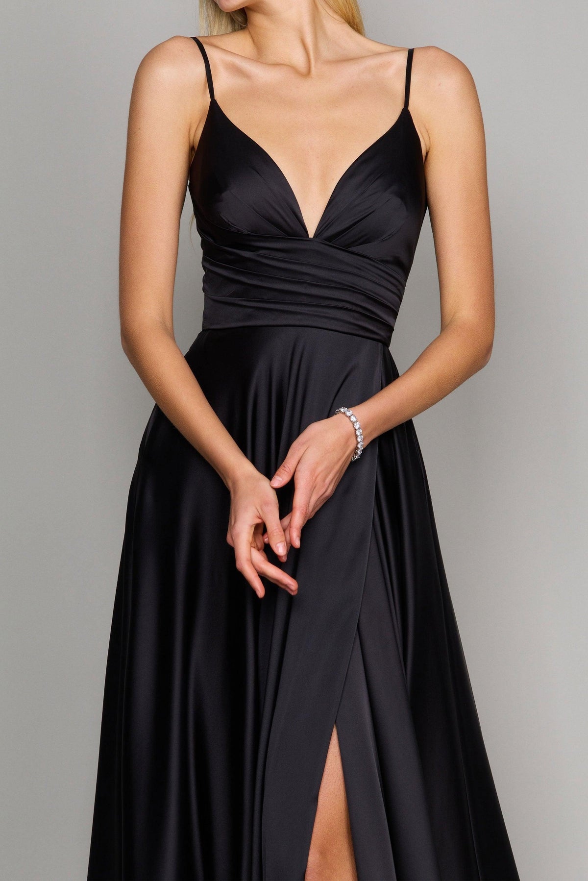 Long Spaghetti Strap Prom Formal Gown – Navy