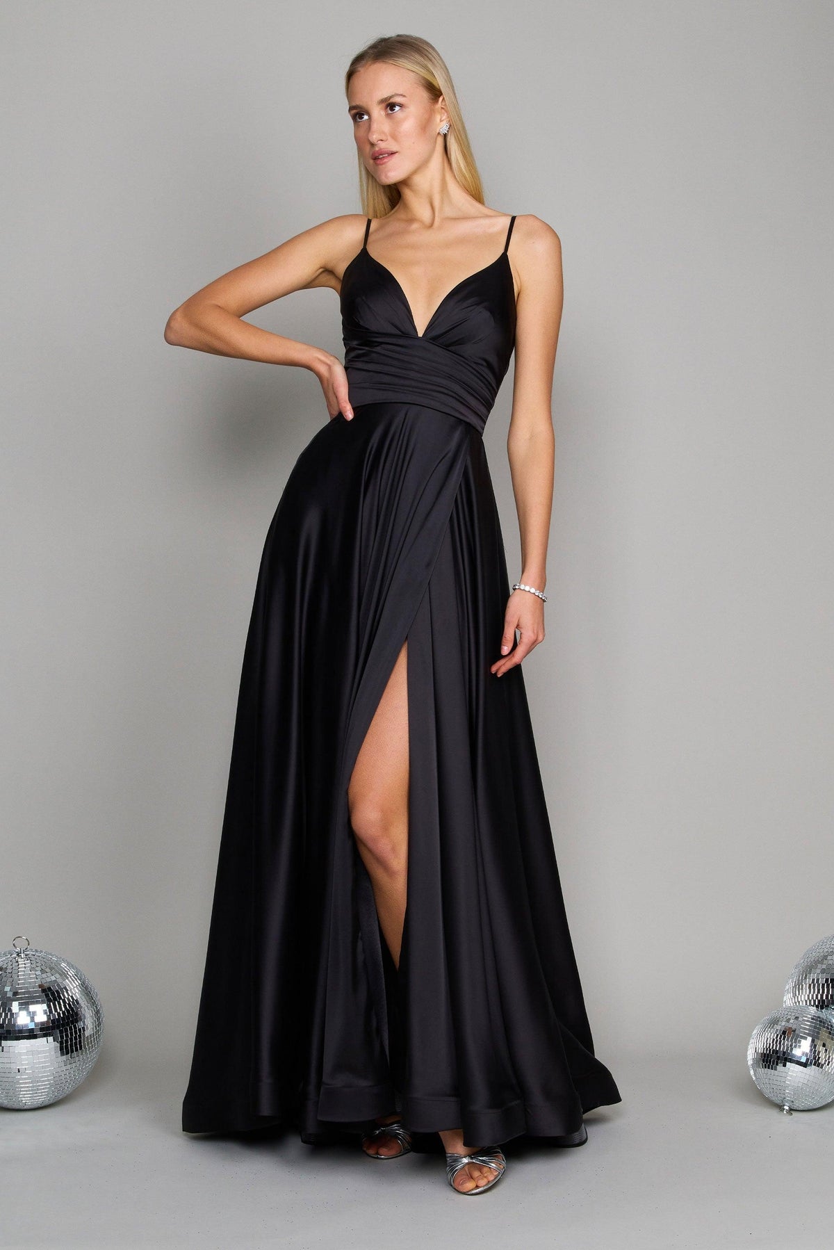 Long Spaghetti Strap Prom Formal Gown – Navy