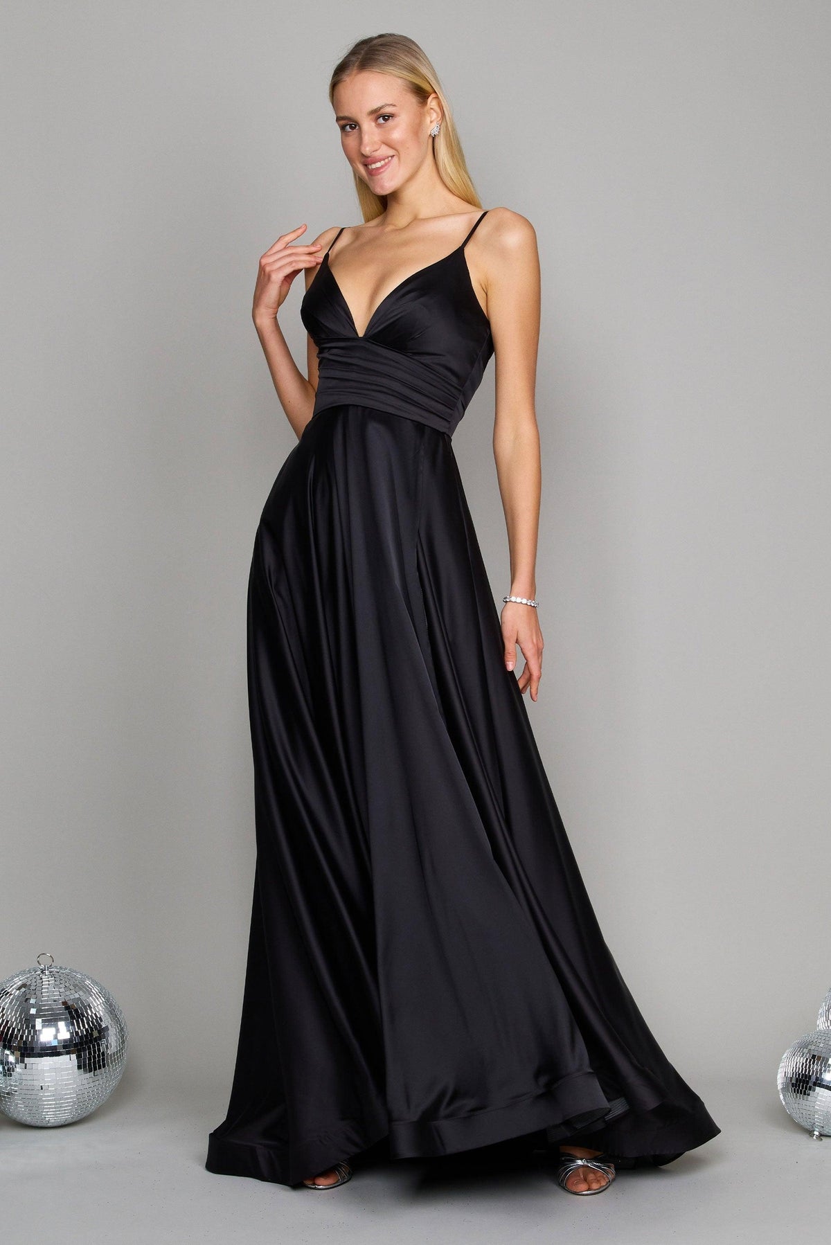 Long Spaghetti Strap Prom Formal Gown – Navy