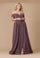 Long Off-the-Shoulder Glitter Prom Dress – Eggplant