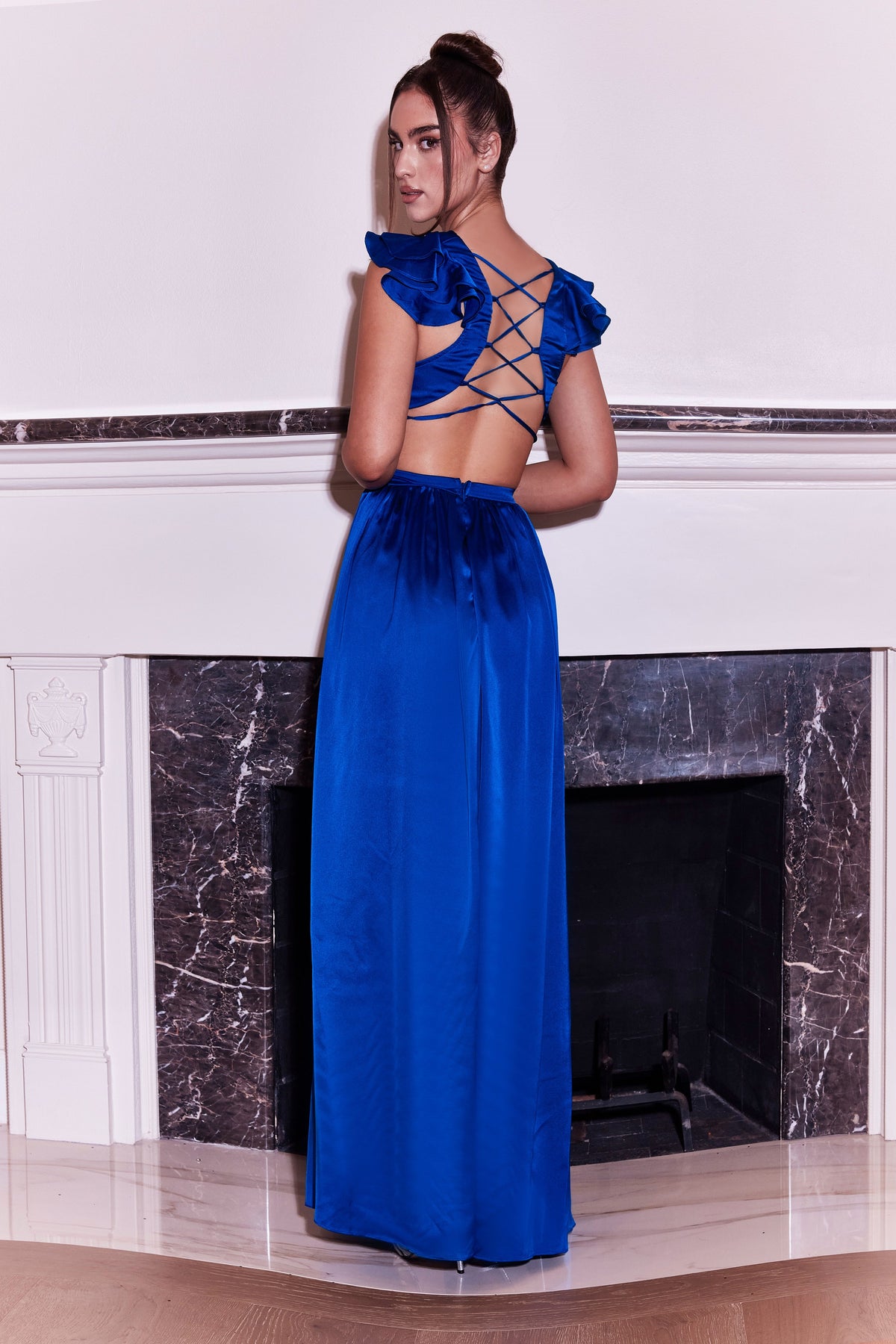 Long Prom Dress Cut Out Low Back – Royal Blue