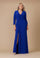 Long Formal Stretch Jersey Evening Long Sleeve Dress – Black