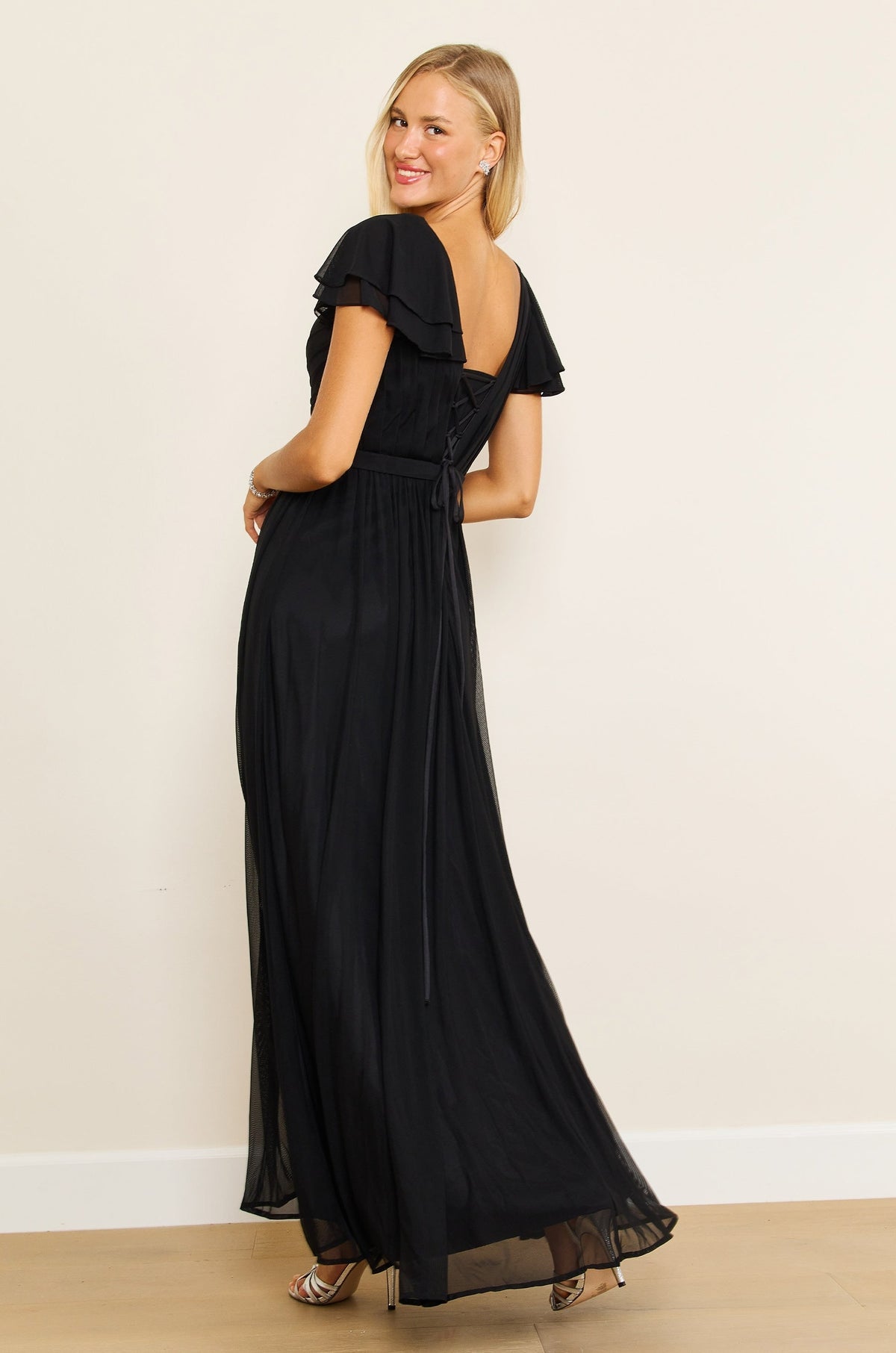 Short Sleeve Formal Mother of the Bride Dress – Burgundy