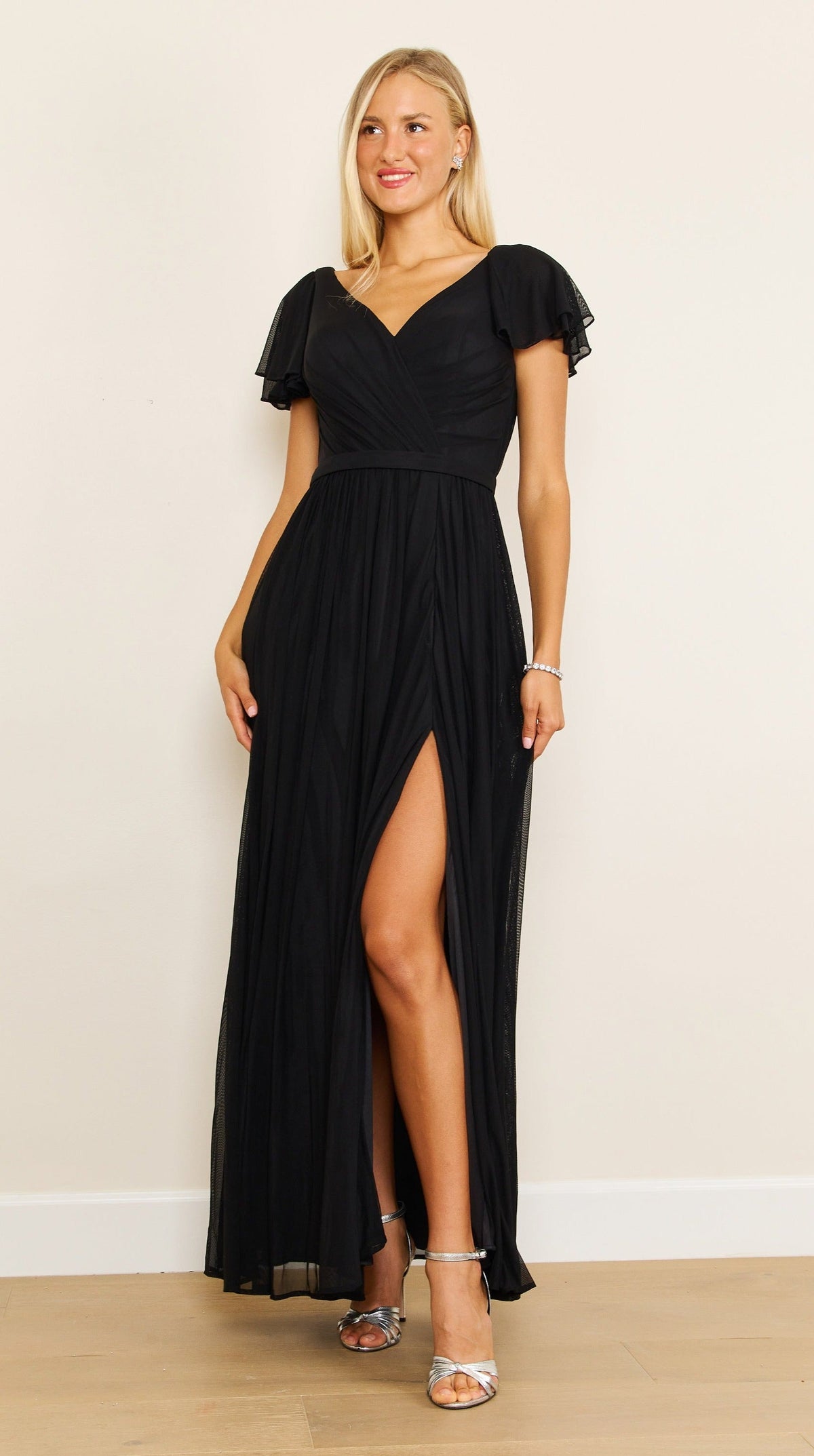 Short Sleeve Formal Mother of the Bride Dress – Burgundy