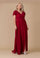 Formal Dresses Short Sleeve Formal Mother of the Bride Dress Burgundy
