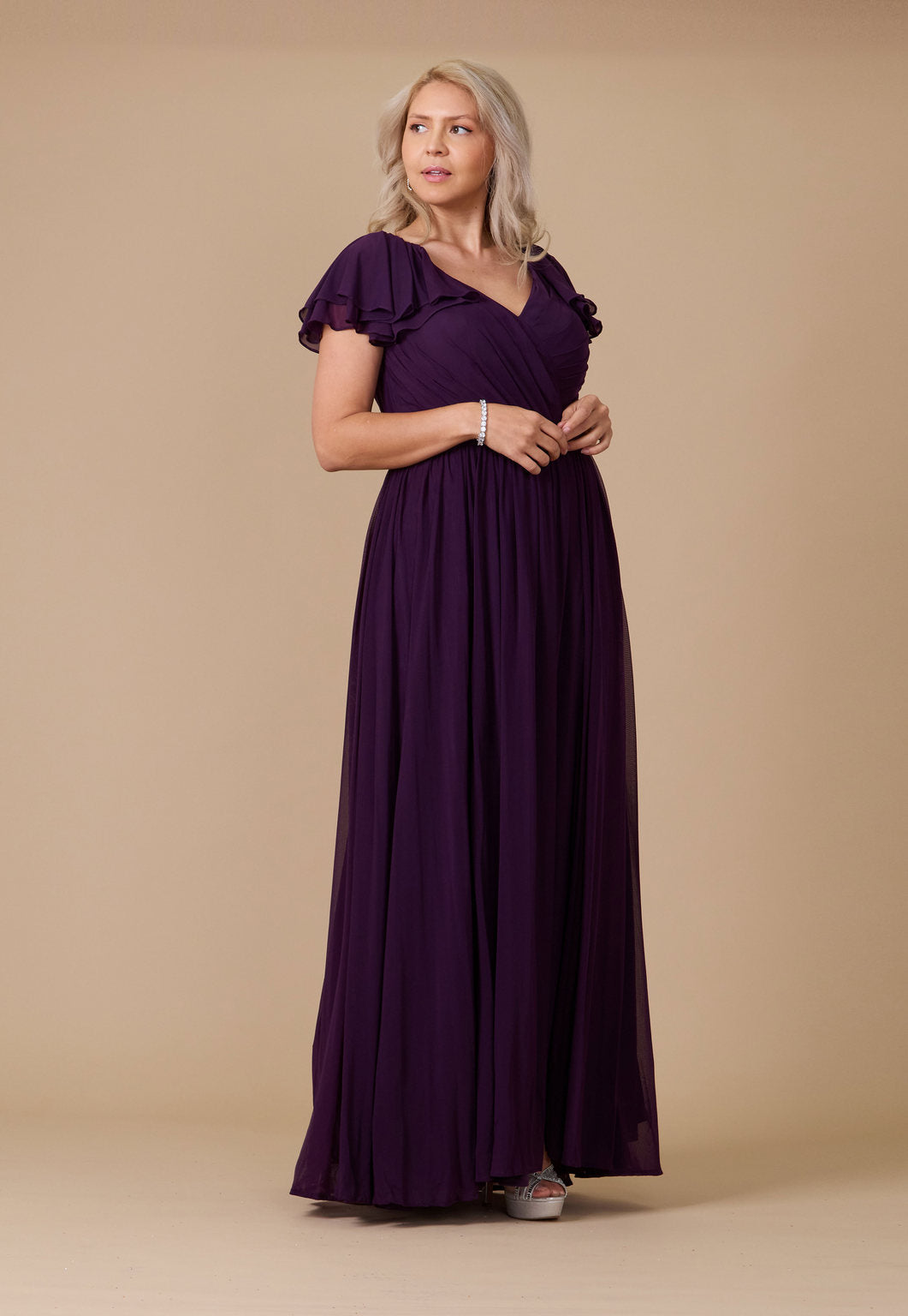 Short Sleeve Formal Mother of the Bride Dress – Black