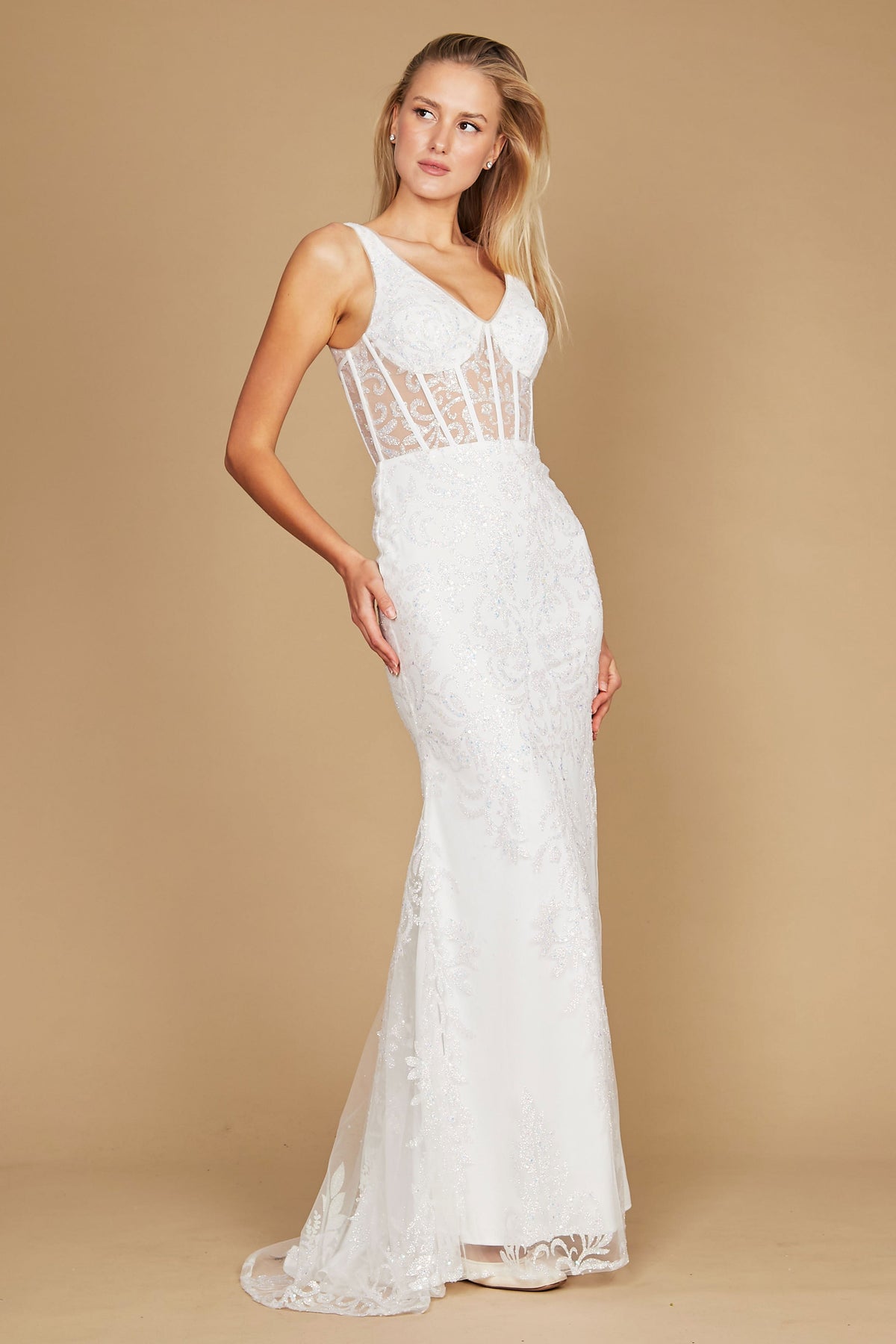 Sequin Corset Bodice Formal Prom Dress