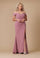 Long Formal Off-the-Shoulder Wrap Evening Dress – Navy