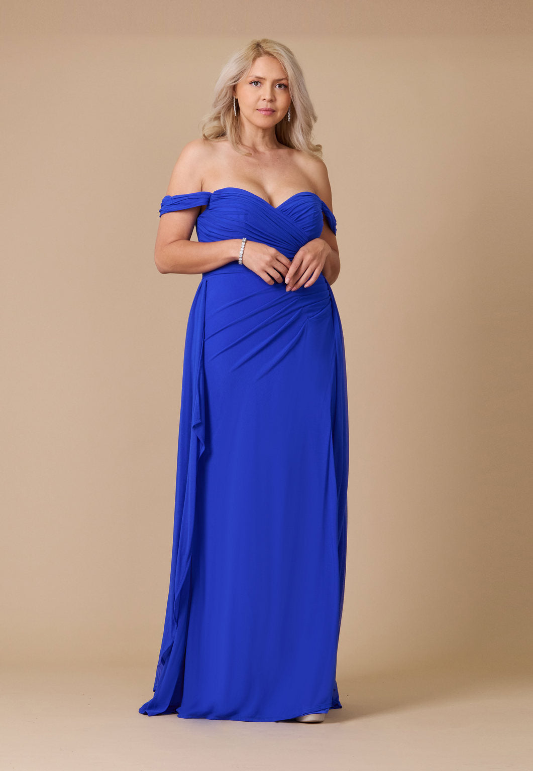 Off-the-Shoulder Long Formal Evening Dress – Royal