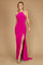 Long Fitted Open Back Jersey Prom Dress – Teal