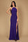 Long Fitted Open Back Jersey Prom Dress – Navy