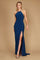 Long Fitted Open Back Jersey Prom Dress – Black
