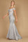 Long Off-the-Shoulder Lace Formal Evening Dress – Silver