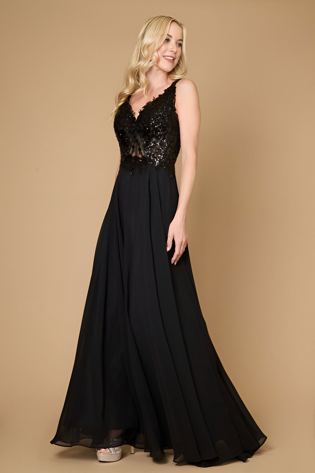 Long Thick Strap Formal Mother Of The Bride Dress – Navy