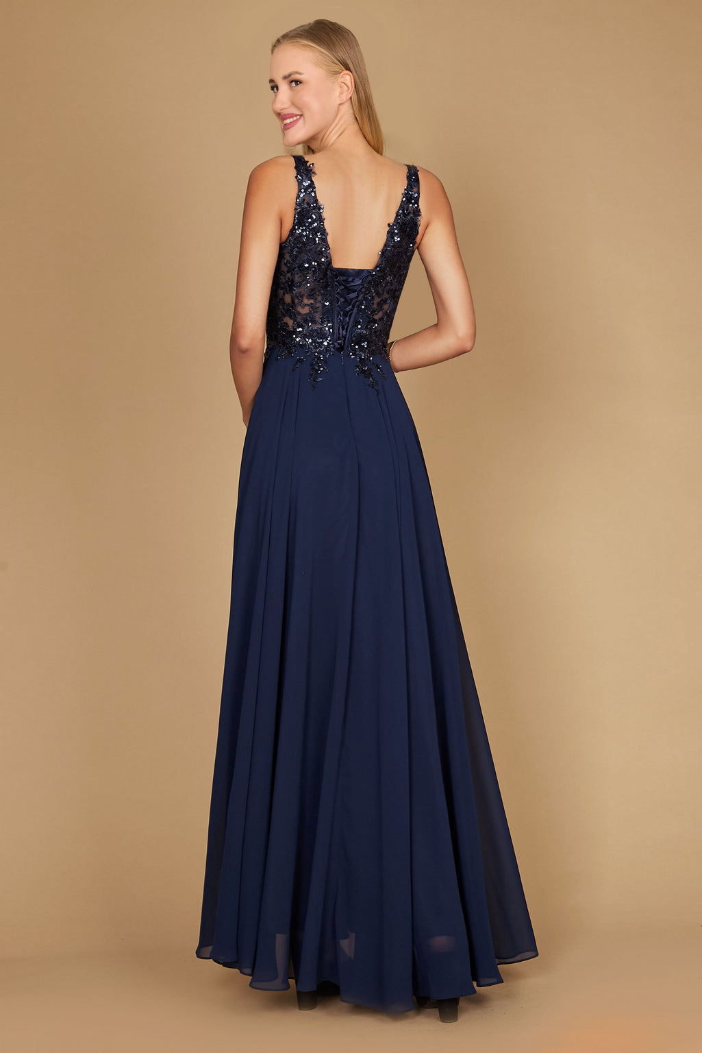 Long Thick Strap Formal Mother Of The Bride Dress – Navy