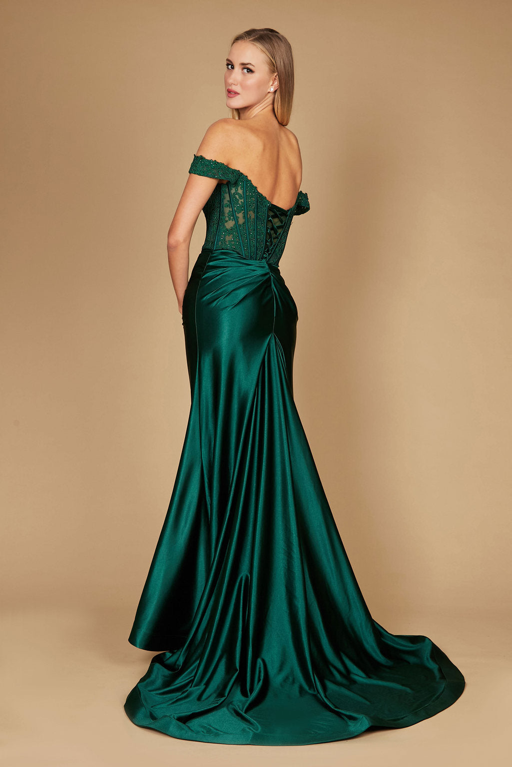 Long Corset Mermaid Prom Formal Dress – Black