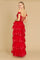 Long Sequin Off-the-Shoulder Sheer Lace Corset Prom Dress – Fuchsia
