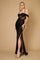 Sweetheart Long Fitted Corset Formal Off-the-Shoulder Dress – Navy