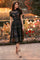 Elegant Short Sleeve Midi Lace Formal Cocktail Dress – Black