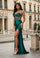 Sweetheart Satin Long Beaded Formal Corset Prom Dress – Blue