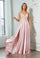 Long Chiffon Lace Illusion Formal Prom Dress – Emerald Green