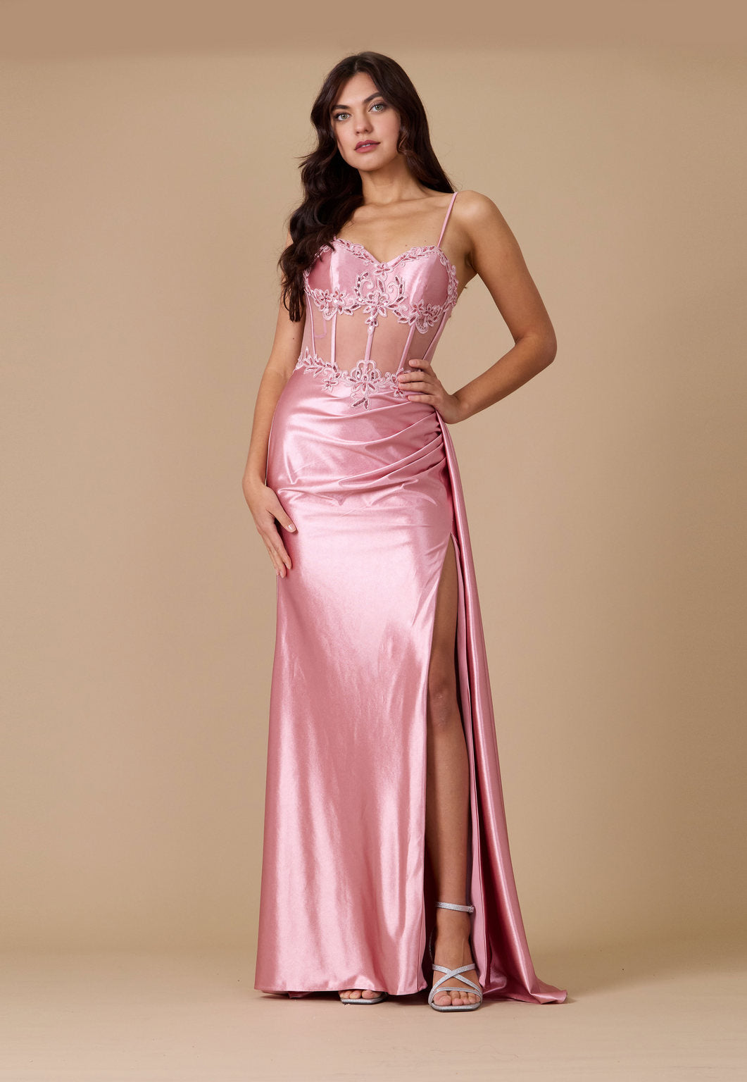 Long Corset Prom Dress – Mauve