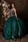 Hunter Green Quinceanera Ball Gown with Cap Sleeves – Hunter Green