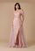 Long Couture Hand Beaded Cold Shoulder Formal Dress – Rose Gold
