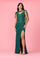 Long Couture Formal Hand Beaded Evening Dress – Emerald Green