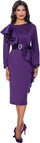 Cocktail Dresses Long Sleeve Formal Midi Dress Purple
