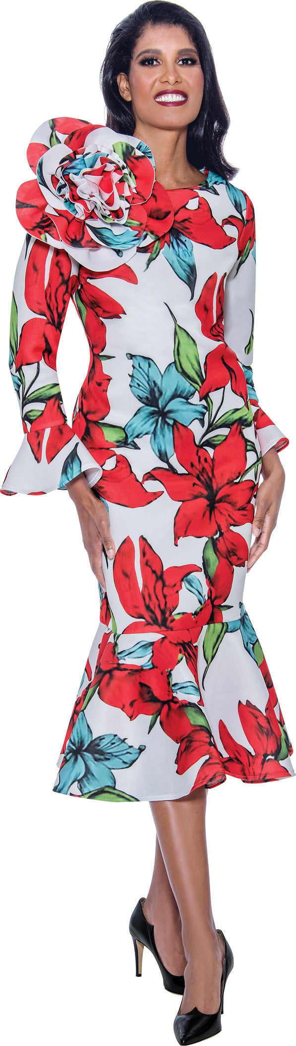 Plus Size Dresses Plus Size Flower Mother of the Bride Cocktail Dress Multi