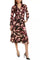 Cocktail Dresses A Line Long Sleeve Printed Cocktail Midi Dress Mulberry Black