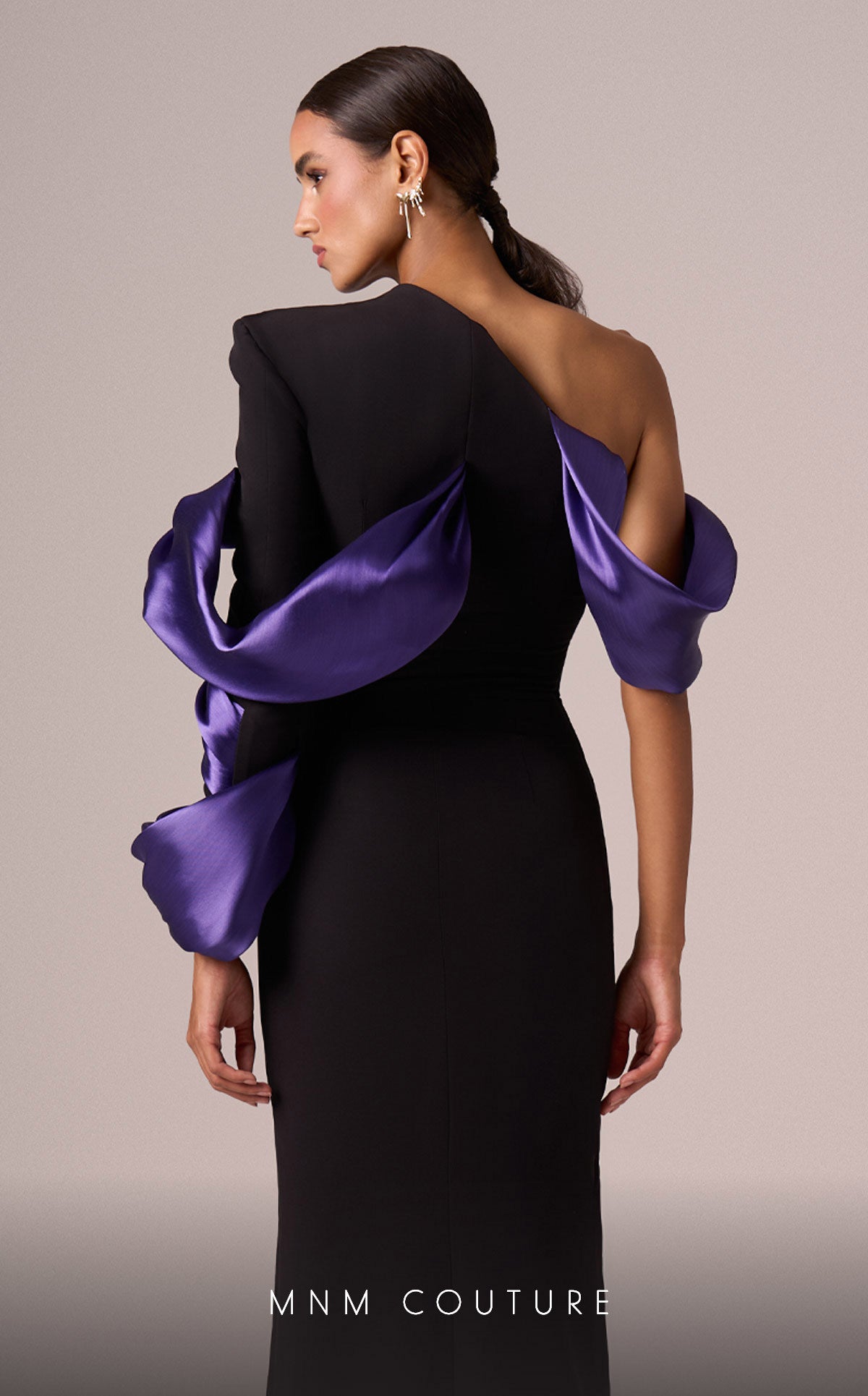 Prom Dresses Fitted Formal Long Evening Dress  Black Purple